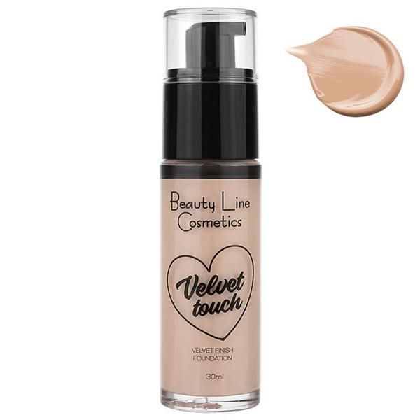Cream Team Течен фон дьо тен - Cream Team Velvet Touch Finish Foundation Beauty Line Cosmetics, нюанс BL44 014 No. 04 Warm Beige, 30 мл