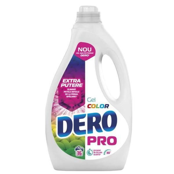 Dero Течен перилен препарат - Dero PRO Gel Color, 36 пранета, 1800 мл