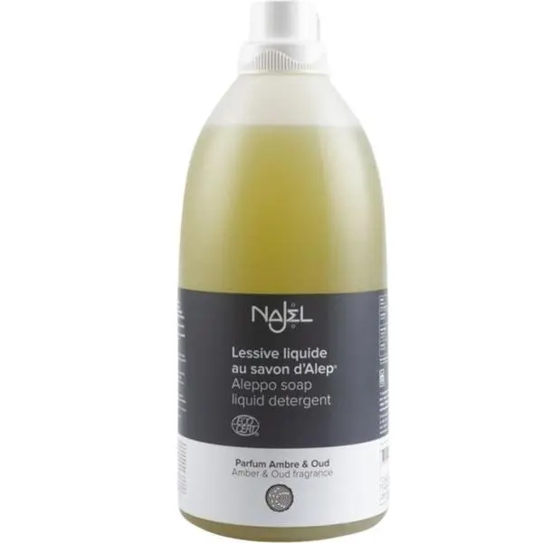Najel Течен перилен препарат с аромат на алепски сапун, кехлибар и уд - Najel Aleppo Soap Liquid Laundry Detergent Amber&amp; Oud, 2000 мл