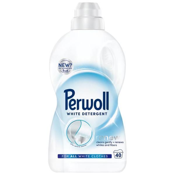 Perwoll Течен перилен препарат за бели дрехи - Perwoll White, 40 пранета, 2000 мл