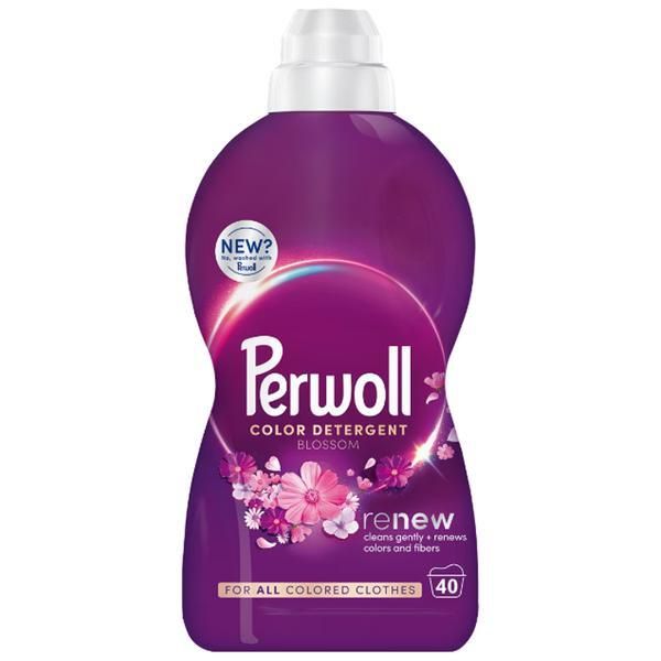 Perwoll Течен перилен препарат за цветни дрехи - Perwoll Renew Blossom, 40 пранета, 2000 мл