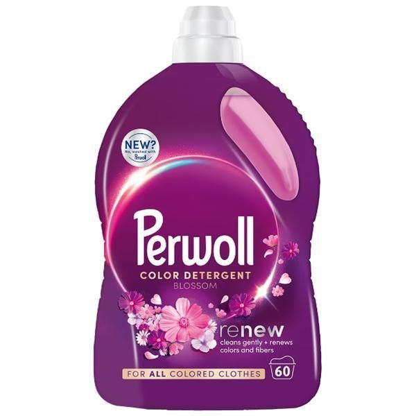Perwoll Течен перилен препарат за цветни дрехи - Perwoll Renew Blossom, 60 пранета, 3000 мл
