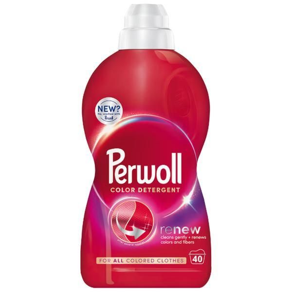 Perwoll Течен перилен препарат за цветни дрехи - Perwoll Renew Color, 40 пранета, 2000 мл