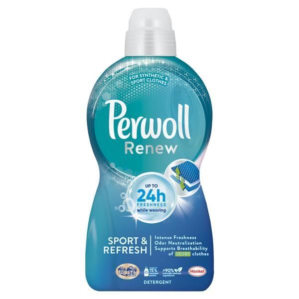 Perwoll Течен перилен препарат за синтетични и смесени тъкани - Perwoll Renew Sport&amp;Refresh, 1980 мл