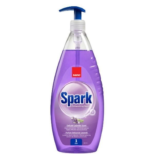 Sano Течен препарат за миене на съдове Lavender - Sano Spark Dishwashing, 1000 мл