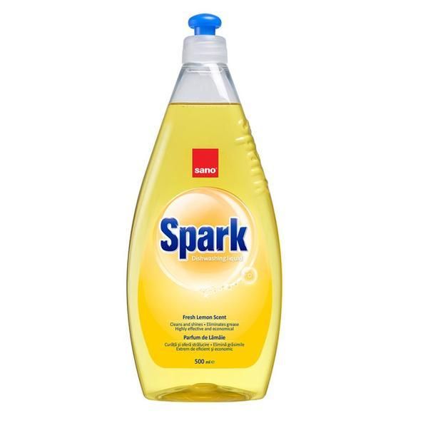 Sano Течен препарат за миене на съдове Lemon - Sano Spark, 500 мл