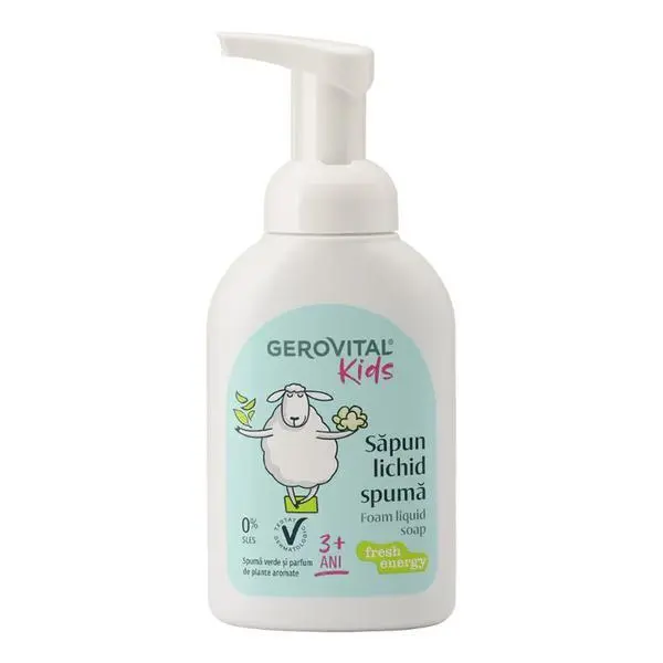 Gerovital Течен сапун-пяна - Gerovital Kids Foam Liquid Soap Fresh Energy, 3+ години, 300 мл