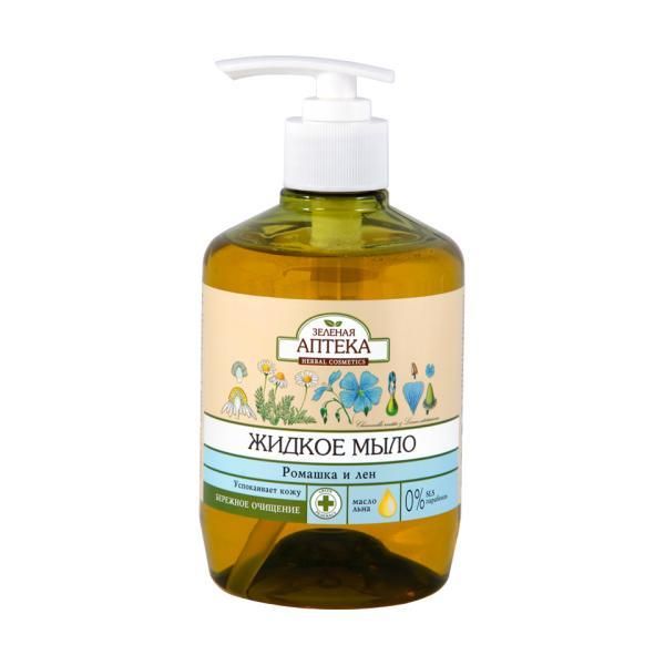 Zelenaya Apteka Течен сапун с екстракт от лайка и лен Zelenaya Apteka, 460мл