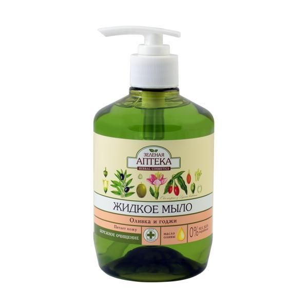 Zelenaya Apteka Течен сапун с екстракти от маслини и годжи бери Zelenaya Apteka, 460мл