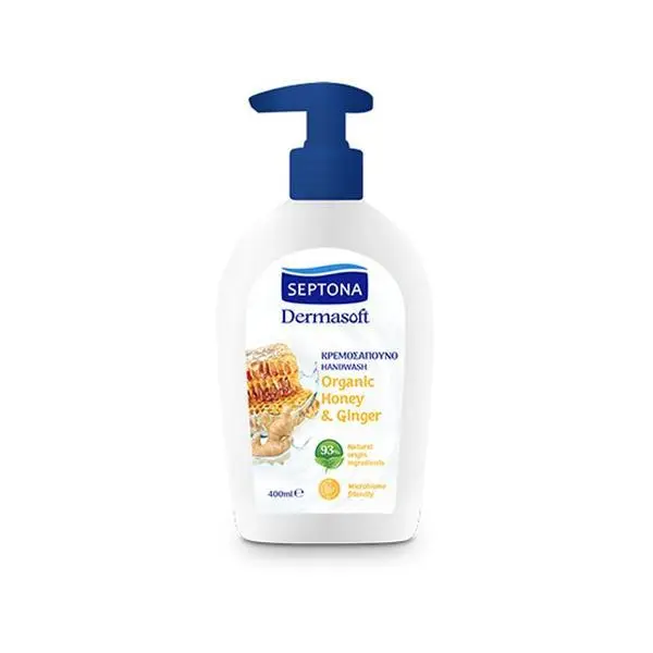 Septona Течен сапун с мед и джинджифил - Septona Dermasoft Handwash Organic Honey &amp; Ginger, 400 мл