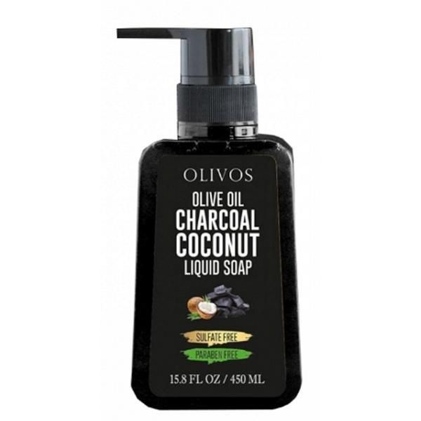 Olivos Течен сапун със зехтин с активен въглен и кокос Olivos, 450 мл