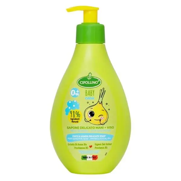Cipollino Течен сапун за лице и ръце - Cipollino Baby Care Face and Hands Delicate Soap, 0+ месеца, 250 мл