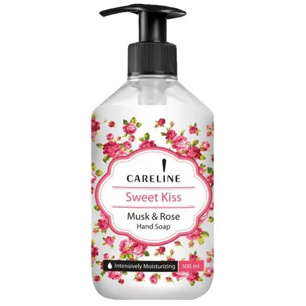 Careline Течен сапун за ръце - Careline Sweet Kiss Musk &amp; Rose Hand Soap, 500 мл