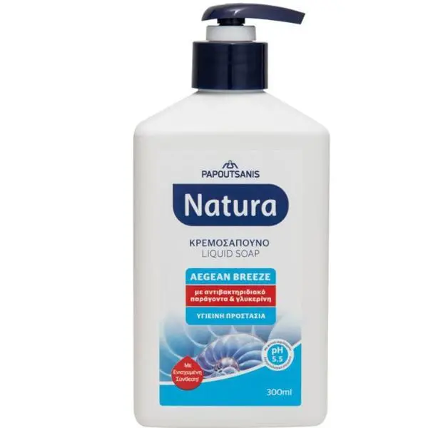 Natura Течен сапун за ръце - Natura Aegean Breeze Liquid Soap, 300 мл