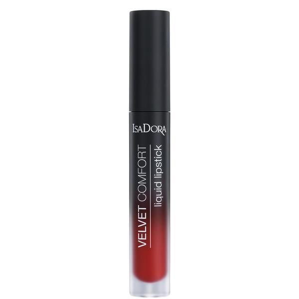 Isadora Течно червило - Velvet Comfort Liquid Lipstick, нюанс 66 Ravish Red, Isadora 4 мл