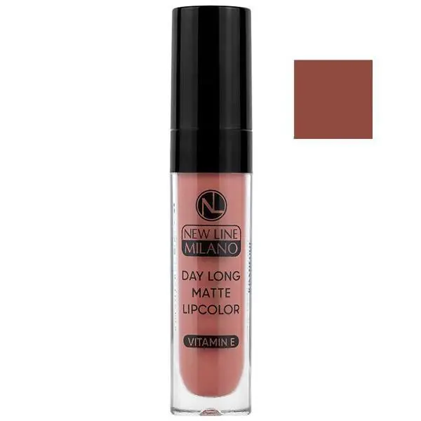 New Line Milano Течно матово червило - New Line Milano Day Long Matte Lipcolor с витамин Е, нюанс 2020 03, 5 мл