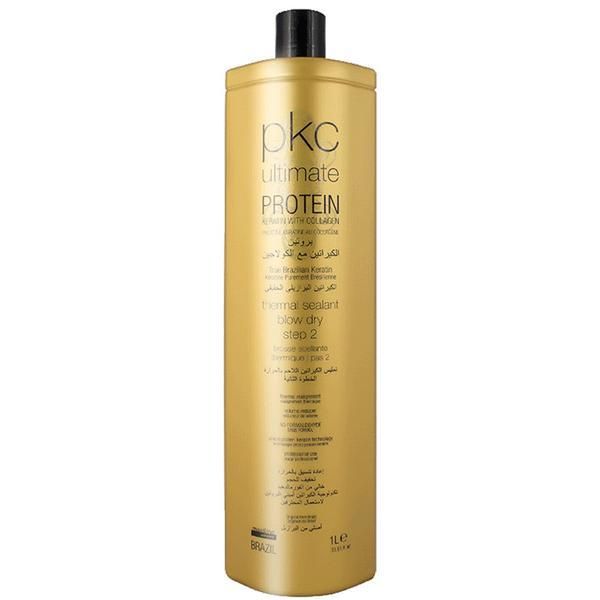 Pkc Ultimate Термичен изправящ лосион за гъста и устойчива коса Стъпка 2 - PKC Ultimate Protein Thermal Sealant Blow Dry Step 2, 1000 мл