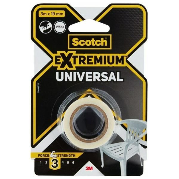 3M Тиксо за ремонт - 3M Scotch Extremium, бяло, 19 мм x 3 м , 1 бр