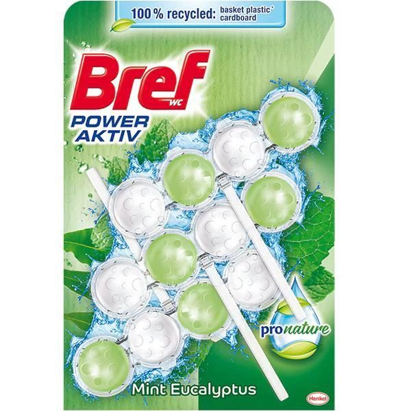 Bref Тоалетен ароматизатор Bref Wc Power Aktiv Pro Nature Mint Eucaluptus, 3x 50 гр