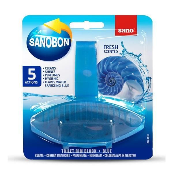 Sano Тоалетен освежител Blue - SanoBon Toilet Rim Block Blue, 55 гр