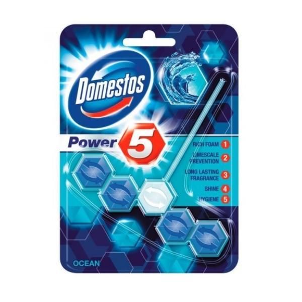 Domestos Тоалетен освежител за въздух с морски аромат - Domestos Power 5 Ocean, 55 гр