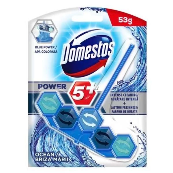 Domestos Тоалетен освежител за въздух Sea Breeze - Domestos Active Blue Water Power 5+ Ocean, 53 гр