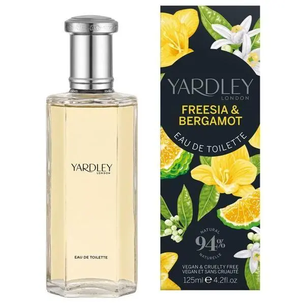 Yardley Тоалетна вода с нотки на фрезия и бергамот - Yardley London Freesia &amp; Bergamot Eau de Toilette, 125 мл