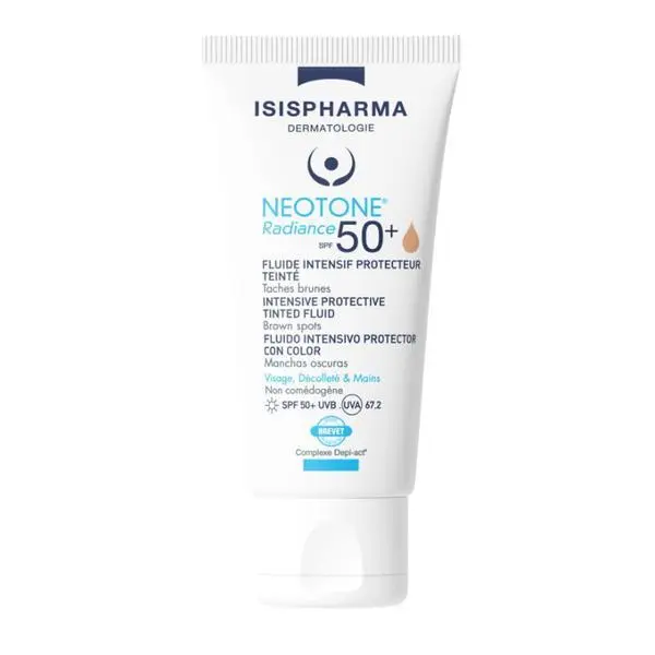 Isispharma Тониращ депигментиращ крем с фотозащита - Isispharma NeoTone Radiance SPF 50+ Fluide Intensif Protecteur Teinte Medium, 30 мл