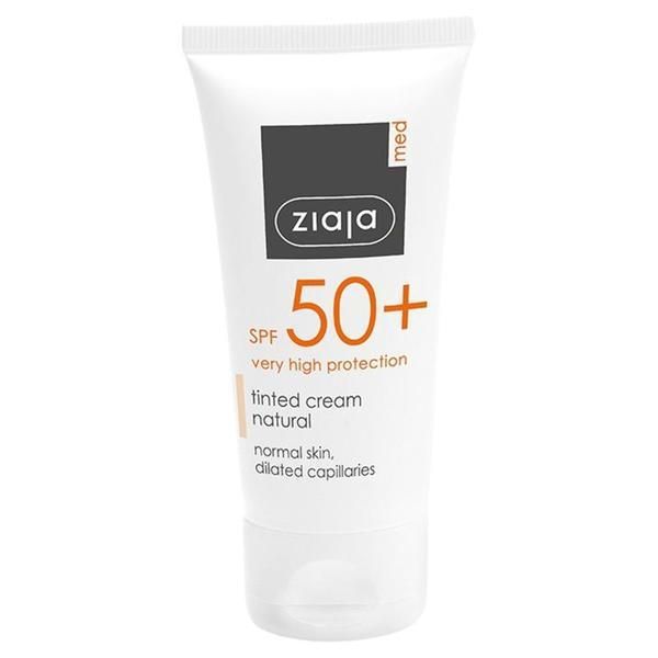 Ziaja Тониращ крем с SPF 50+ - Ziaja Med Tinted Cream Natural, 50 мл
