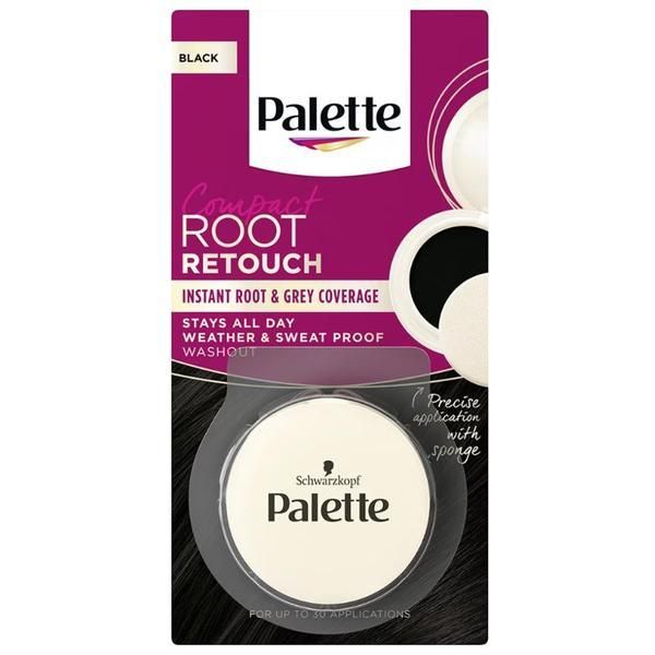 Palette Тонираща пудра за прикриване на побелели коси - Schwarzkopf Palette Compact Root Retouch, 1-0 Black, 3 гр