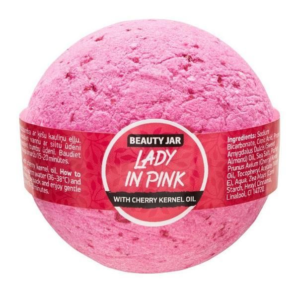 Beauty Jar Топка за баня с масло от черешови семки - Beauty Jar Lady in Pink, 150 гр