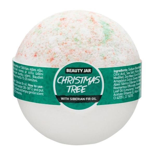 Beauty Jar Топка за баня с витамин Е и масло от ела - Beauty Jar Christmas Tree, 150 гр