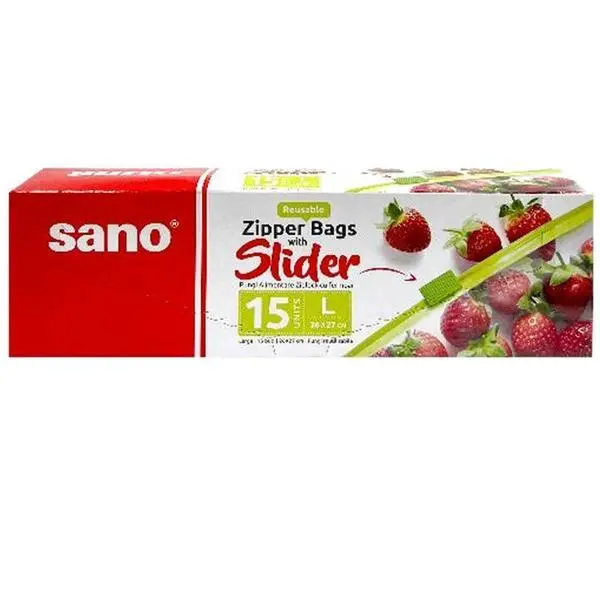 Sano Торбички за храна с цип и плъзгач - Sano , размер L, 15 бр