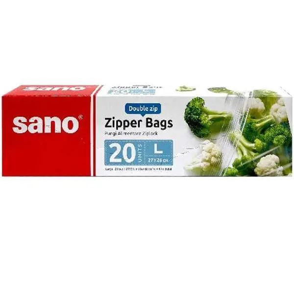 Sano Торбички за храна с цип - Sano L, 20 бр