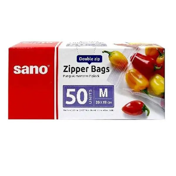 Sano Торбички за храна с цип - Sano M, 50 бр
