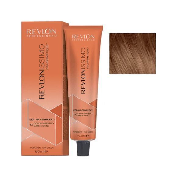 Revlon Professional Трайна боя - Revlon Professional Revlonissimo Colorsmetique Ker-Ha Complex Permanent Hair Color, нюанс 6.4 Тъмно медно русо, 60 мл