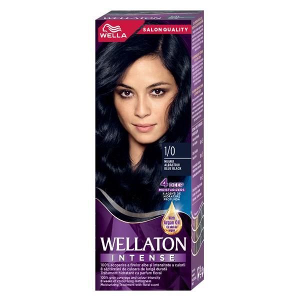 Wellaton Трайна боя с арганово масло - Wella Wellaton Intense, нюанс 1/0 Black Blue, 110 мл