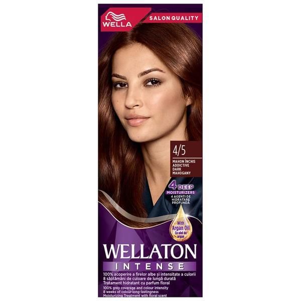 Wellaton Трайна боя с арганово масло - Wella Wellaton Intense, нюанс 4/5 Тъмен махагон, 110 мл