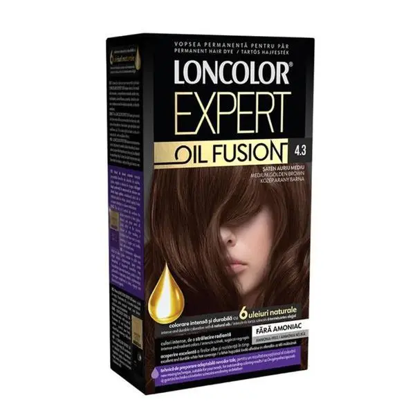 Loncolor Трайна боя за коса без амоняк - Loncolor Expert Oil Fusion, нюанс 4.3 Medium Golden Satin
