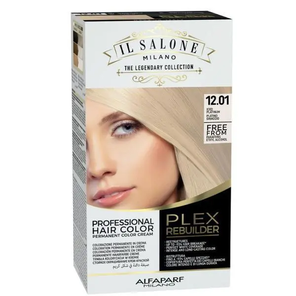 Alfaparf Milano Трайна боя за коса - Il Salone Milano Professional Plex Rebuilder Color Kit, нюанс 12.01 Iced Platinum, 1 опаковка