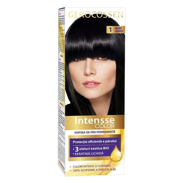 Gerocossen Трайна боя за коса Intense Color, нюанс Nr. 1 Черно Abanos, Gerocossen, 50 мл