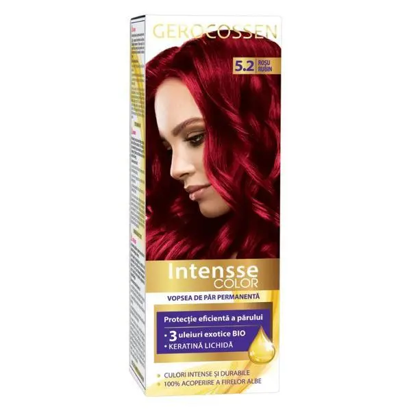 Gerocossen Трайна боя за коса Intense Color, нюанс Nr. 5.2 Рубинено червено Gerocossen, 50 мл