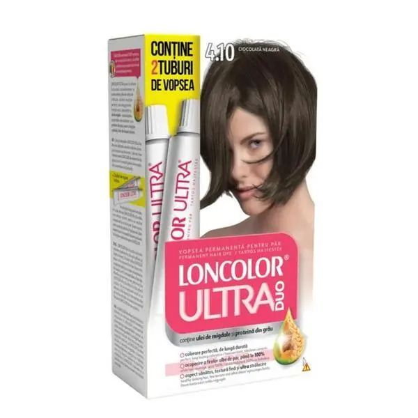 Loncolor Трайна боя за коса - Loncolor Ultra Duo Max, нюанс 4.10 Черен шоколад