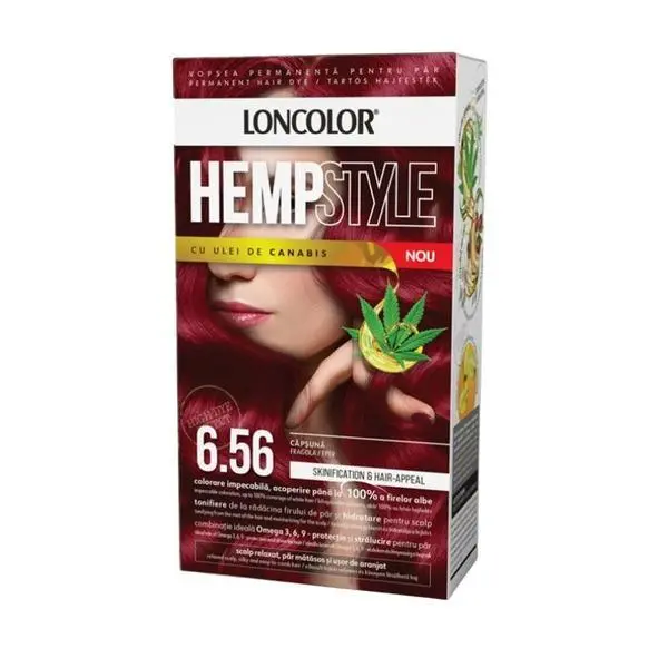 Loncolor Трайна боя за коса с амоняк - Loncolor HempStyle, нюанс 6.56 Ягода, 1 опаковка