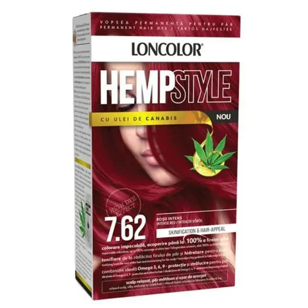 Loncolor Трайна боя за коса с амоняк - Loncolor HempStyle, нюанс 7.62 Intense Red