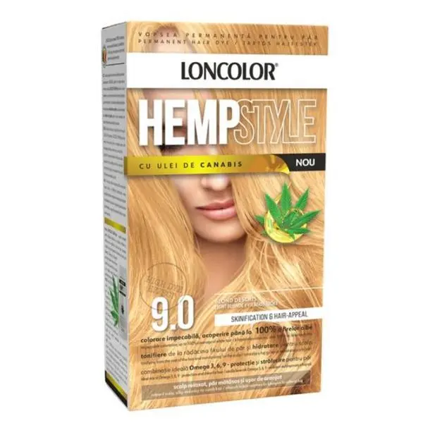 Loncolor Трайна боя за коса с амоняк - Loncolor HempStyle, нюанс 9.0 Светло русо