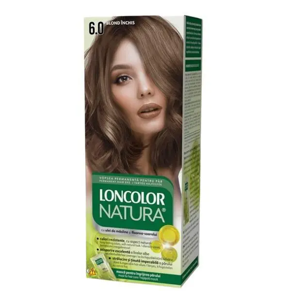 Loncolor Трайна боя за коса с амоняк - Loncolor Natura, нюанс 6.0 Тъмно русо, 1 опаковка