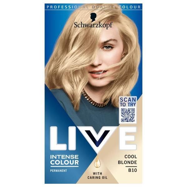 Live Трайна боя за коса - Schwarzkopf Live Intense Color Permanent, нюанс B10 Cool Blonde