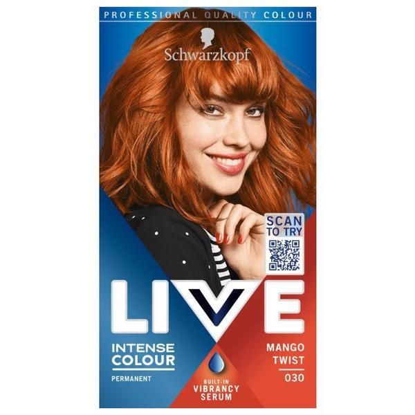 Live Трайна боя за коса - Schwarzkopf Live Intense Colour Permanent Built-in Vibrancy Serum, нюанс 030 Mango Twist