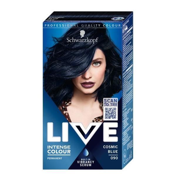 Live Трайна боя за коса - Schwarzkopf Live Intense Colour Permanent Built-in Vibrancy Serum, нюанс 090 Cosmic Blue
